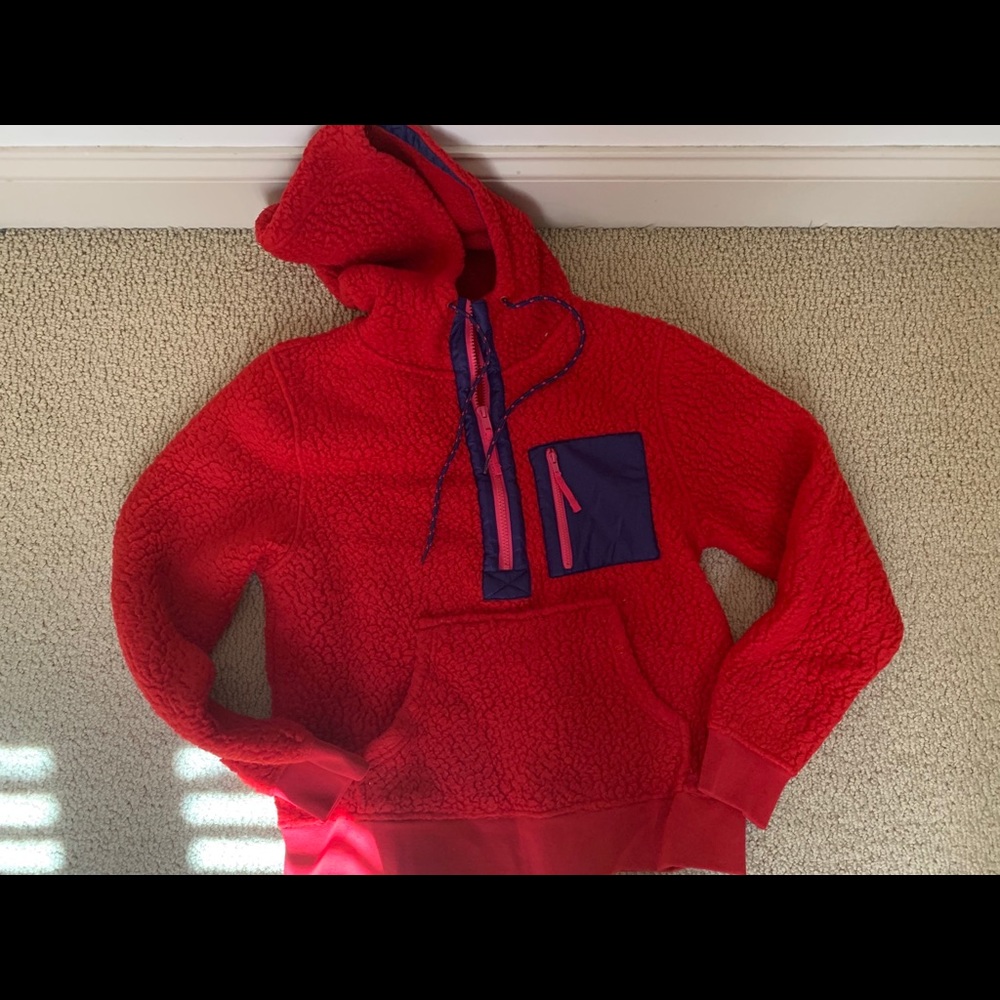 J crew polar fleece hoodie. Women’s XS